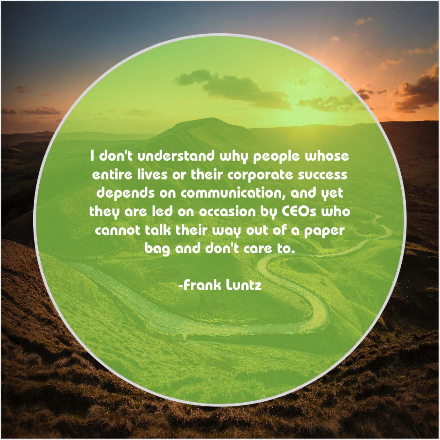 Frank Luntz - I don't understand why people...