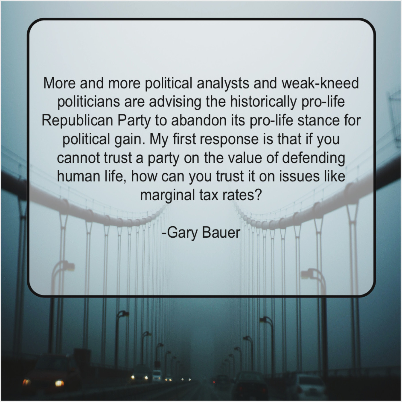 Gary Bauer - More and more political analysts...